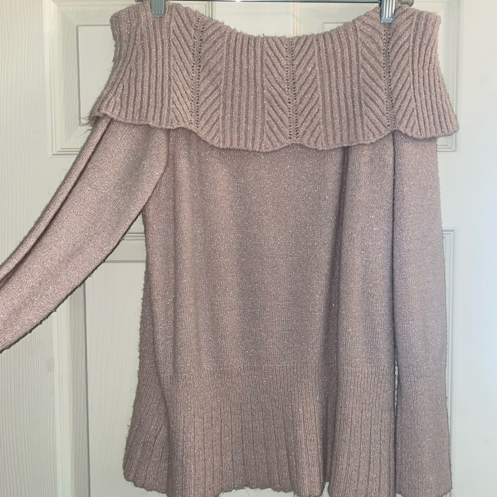 Pink off the shoulder sweater